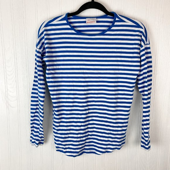 Hanna Anderson Blue Stripe‎ Long Sleeve tshirt size 14-16 - Picture 1 of 3